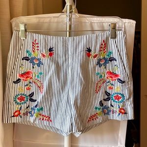 Ann Taylor Loft Embroidery Shorts